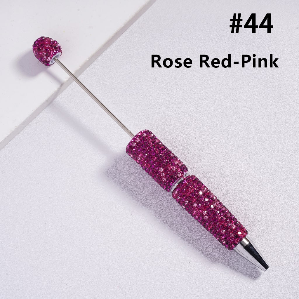 Beadable Clay Pens with Multi-Color & AB Rhinestones Covered the Entire Pen