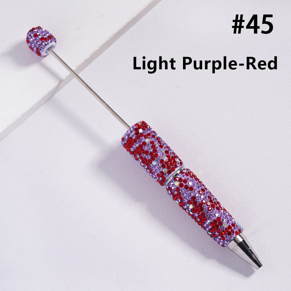 Beadable Clay Pens with Multi-Color & AB Rhinestones Covered the Entire Pen