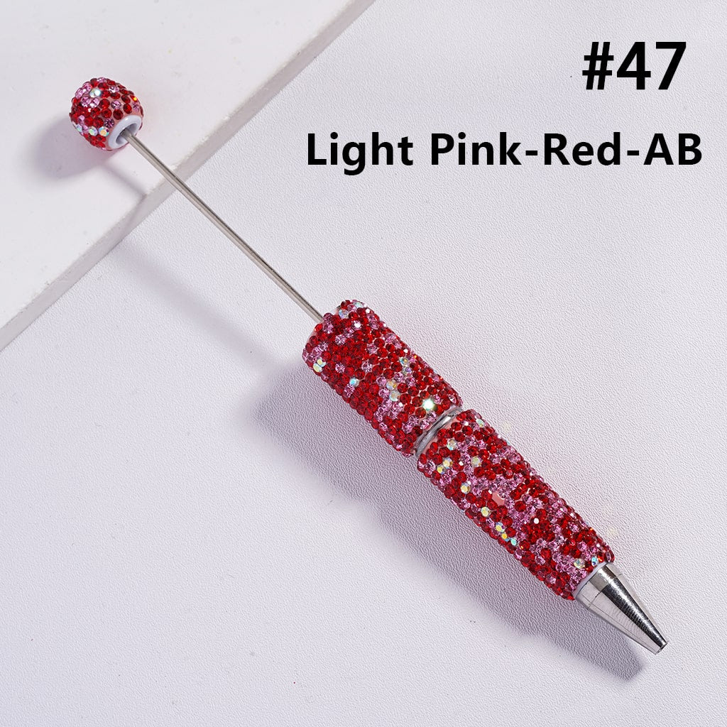 Beadable Clay Pens with Multi-Color & AB Rhinestones Covered the Entire Pen