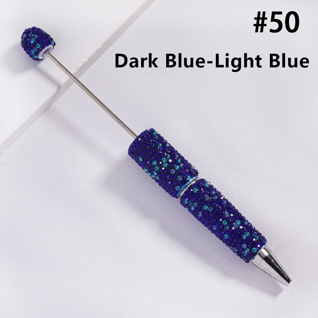 Beadable Clay Pens with Multi-Color & AB Rhinestones Covered the Entire Pen