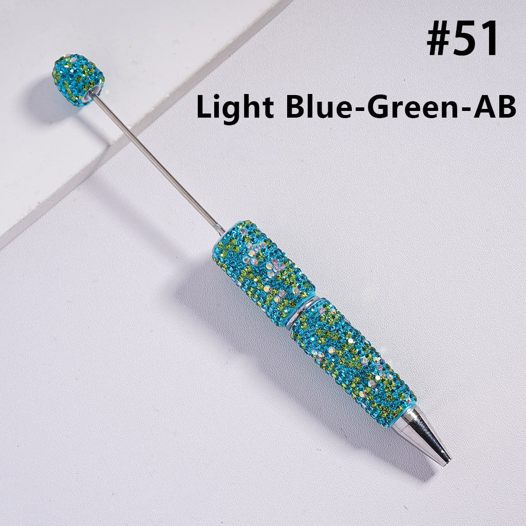 Beadable Clay Pens with Multi-Color & AB Rhinestones Covered the Entire Pen