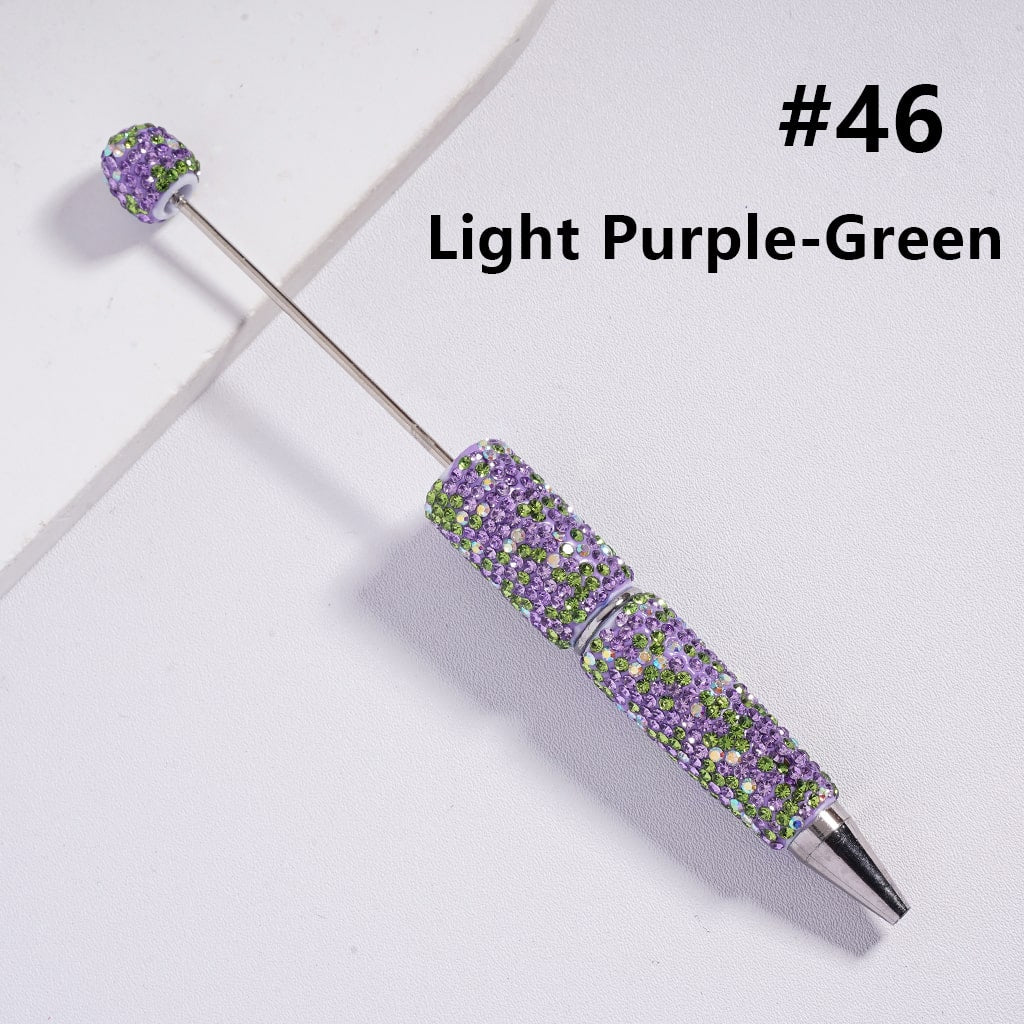 Beadable Clay Pens with Multi-Color & AB Rhinestones Covered the Entire Pen