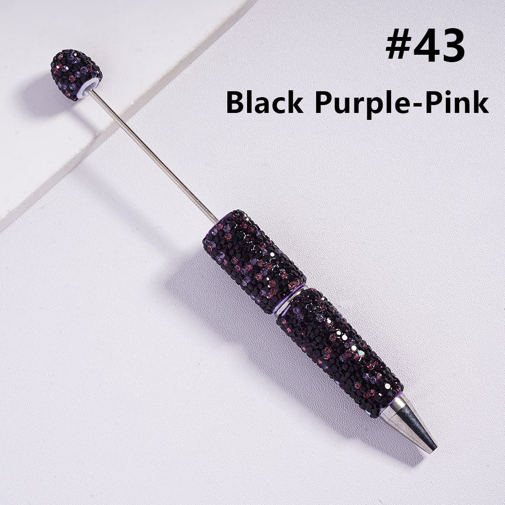 Beadable Clay Pens with Multi-Color & AB Rhinestones Covered the Entire Pen