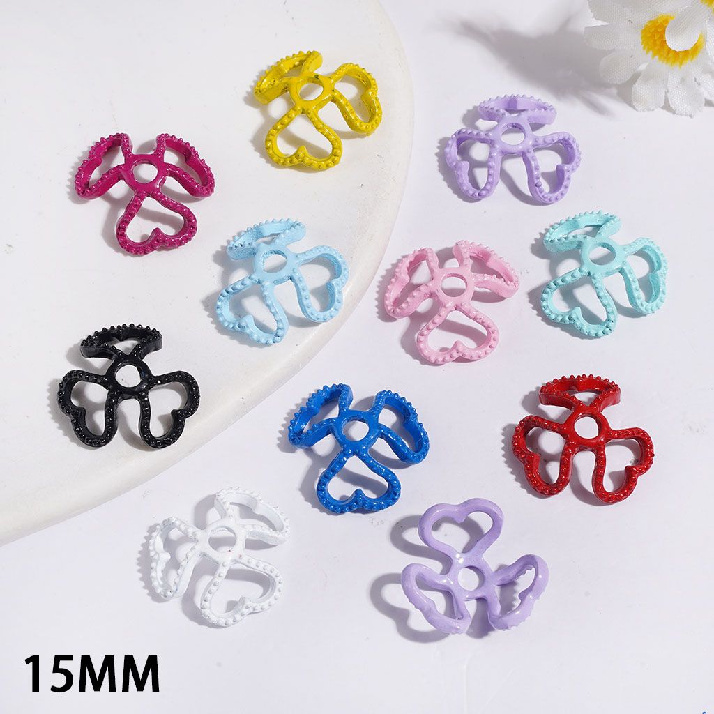 Alloy Bead Cap Cage with Heart, 15MM, Assorted Colors Random Mix (They Fit 16MM Beads)