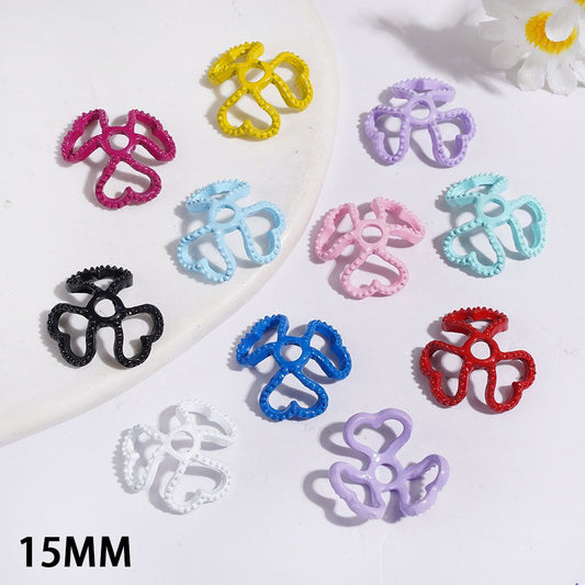 Alloy Bead Cap Cage with Heart, 15MM, Assorted Colors Random Mix (They Fit 16MM Beads)