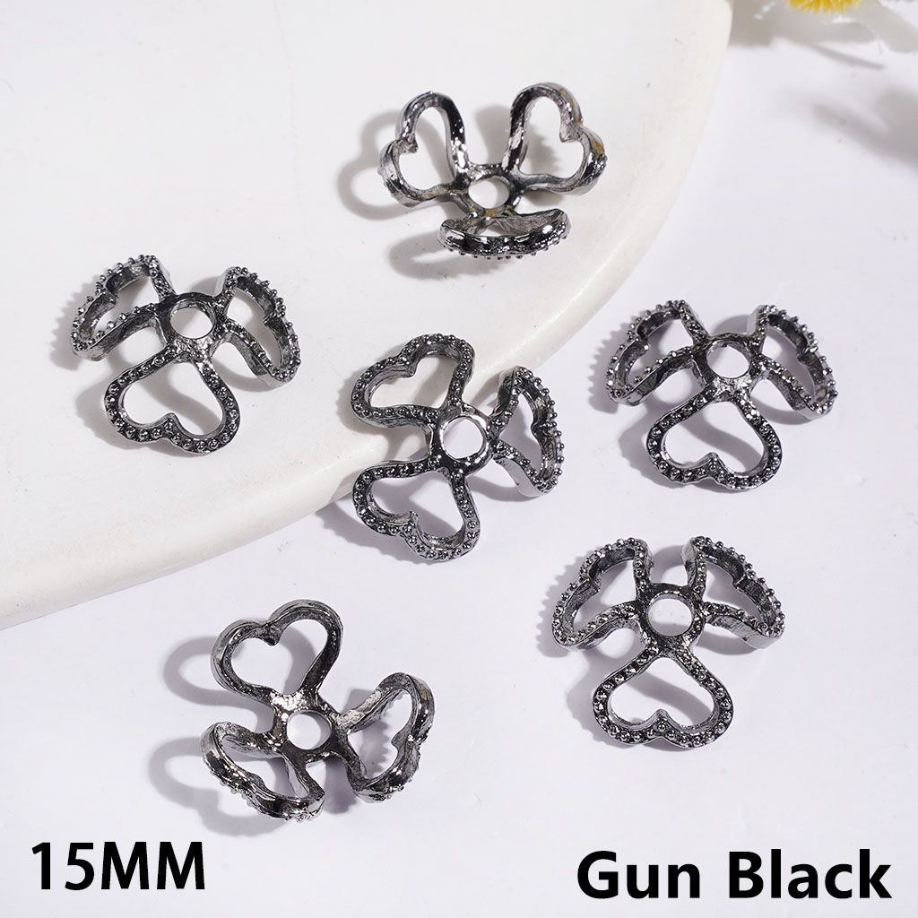 Alloy Bead Cap Cage with Heart, 15MM Multi-Color Random Mix (They Fit 16MM Beads)