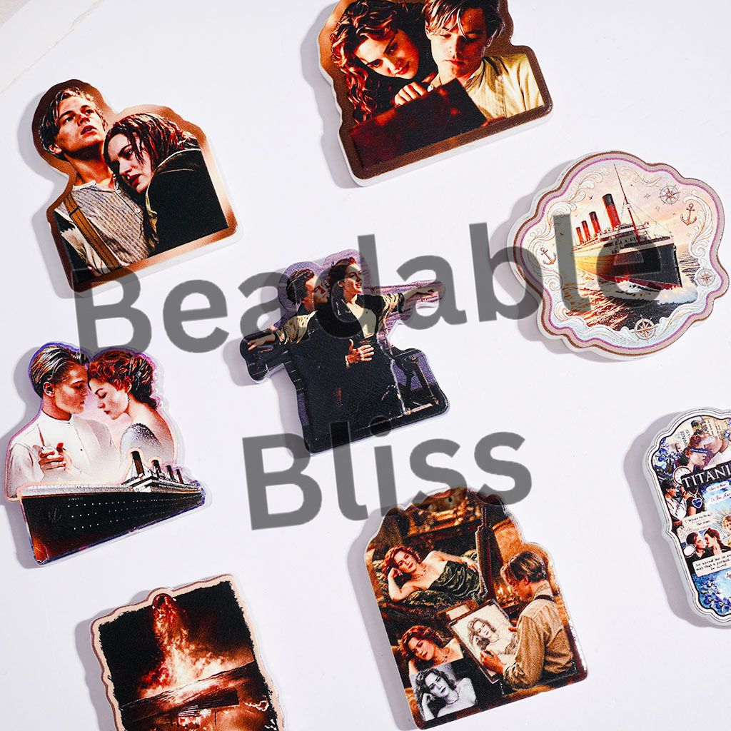 Romantic Love Movie on the Ocean Liner Series Acrylic Beads, Random Mix