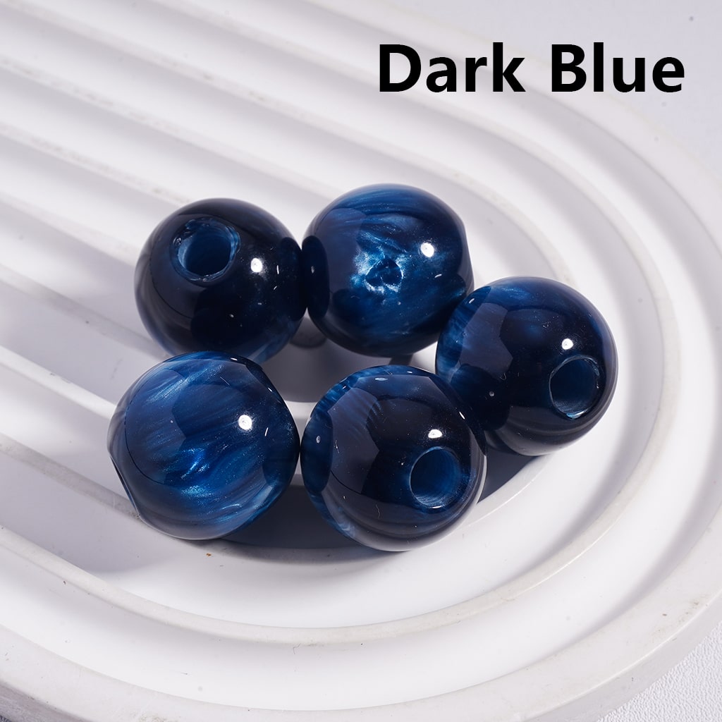 Acrylic Beads for Bracelets Round with Cat Eye Style and Texture, Big Hole Beads, 20MM, Multi-Color (The Hole Diameter is 6 MM)