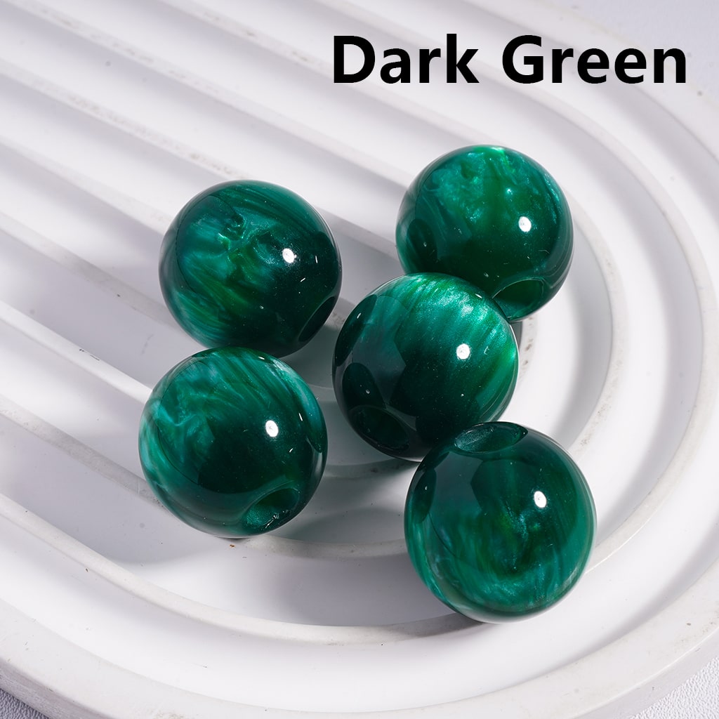 Acrylic Beads for Bracelets Round with Cat Eye Style and Texture, Big Hole Beads, 20MM, Multi-Color (The Hole Diameter is 6 MM)