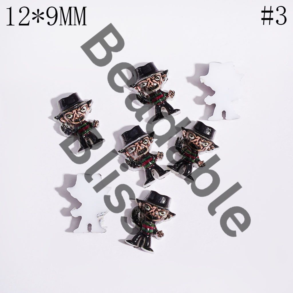 DIY Tiny Acrylic Accessories - Scary Horror Murder Killer Ghost Character Series for Handmade Beads and Pens Jewelry Accessory Killer with Hockey Mask