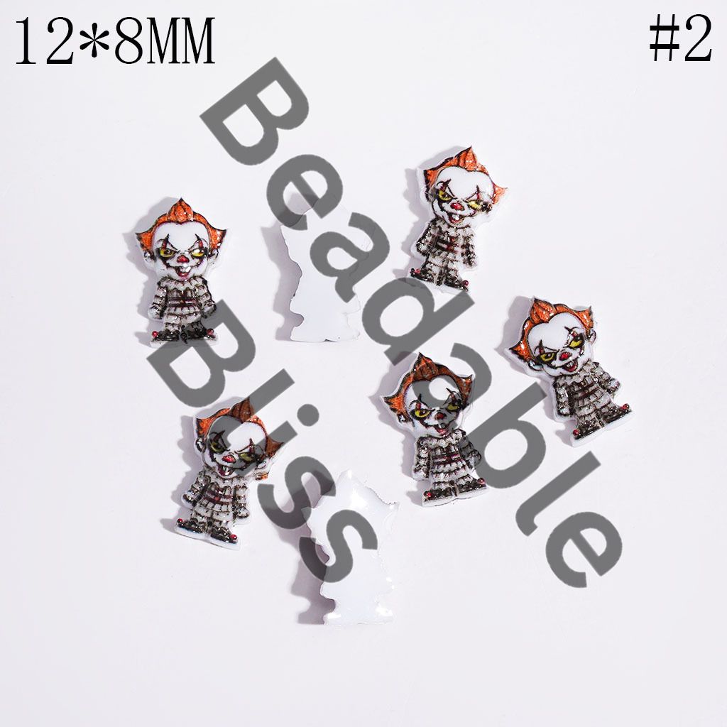 DIY Tiny Acrylic Accessories - Scary Horror Murder Killer Ghost Character Series for Handmade Beads and Pens Jewelry Accessory Killer with Hockey Mask