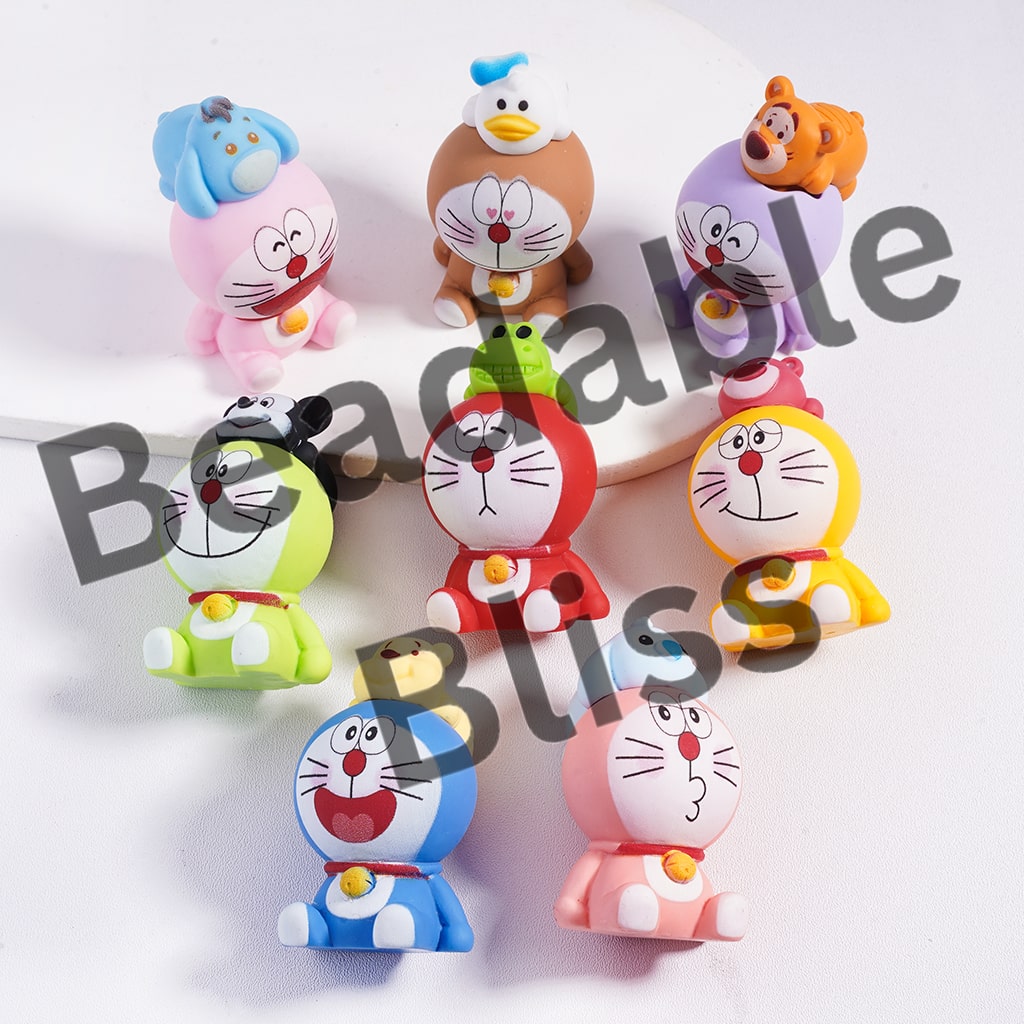 Japanese Robot Cat Character Figurine, can be also used as Acrylic Beads or Pen Topper, Random Mix (Size Varies Between 50 to 53 MM Depending on Figurine)