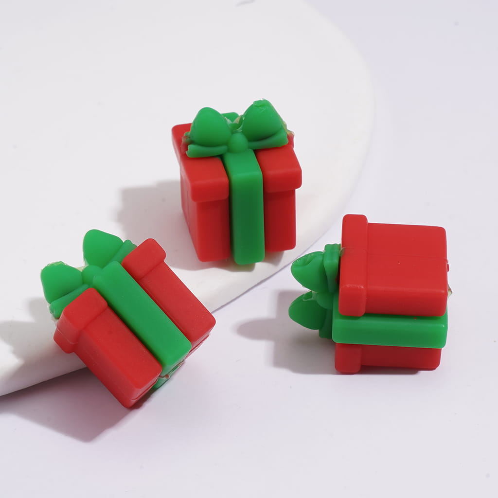 Silicone Focal Beads with 3D Various Colors Gift Box with Bow