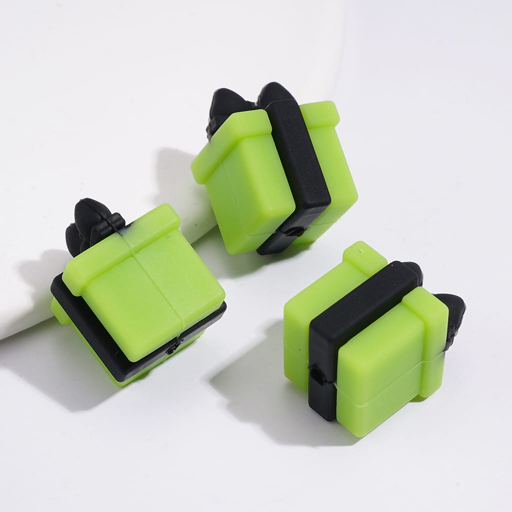 Silicone Focal Beads with 3D Various Colors Gift Box with Bow