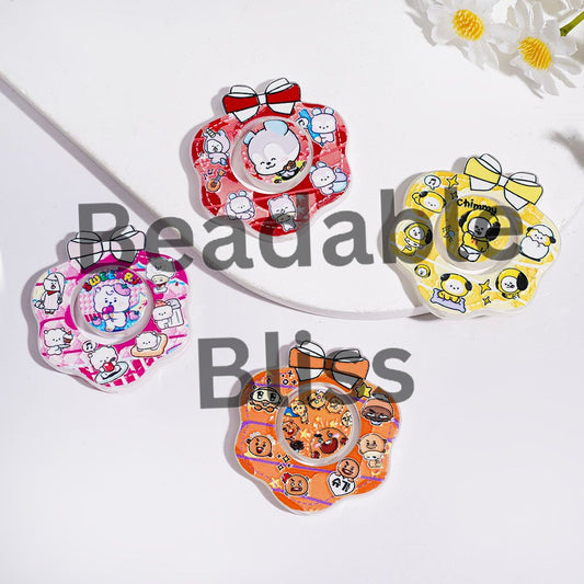 Acrylic Beads Korea Boy Group Image Pattern, Hollowed Wreath with Bowtie and Various Tiny Decoration Piece, Multi-Color Random Mix (Please Read Description)