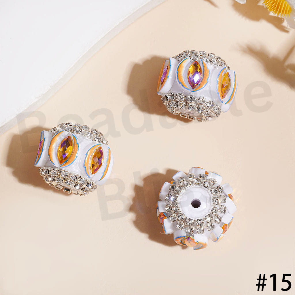 21MM - American Football Team Series Handcrafted Acrylic Beads, Flower Bowtie Crystal White Pearls Rhinestone Chains Metal Base Colorful Mini Bubble Balls Decoration (Update Other Styles Later))