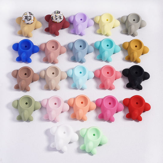Silicone Focal Beads Mini Cute Airplane in Various Colors, Random Mix