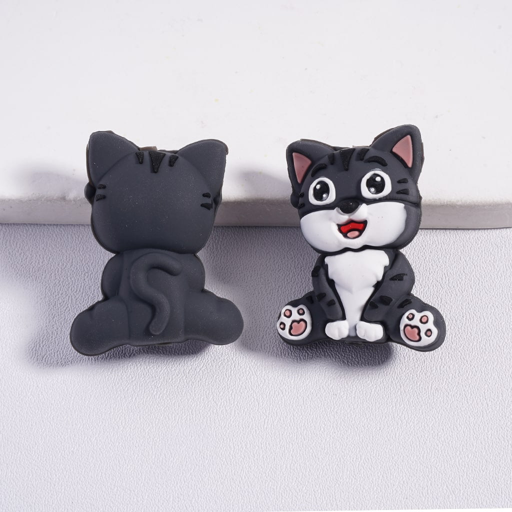 Silicone Focal Beads 3D Adorable Cat Series in Various Designs