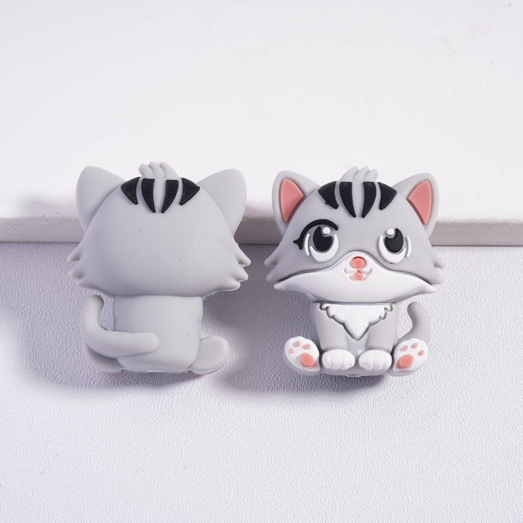 Silicone Focal Beads 3D Adorable Cat Series in Various Designs