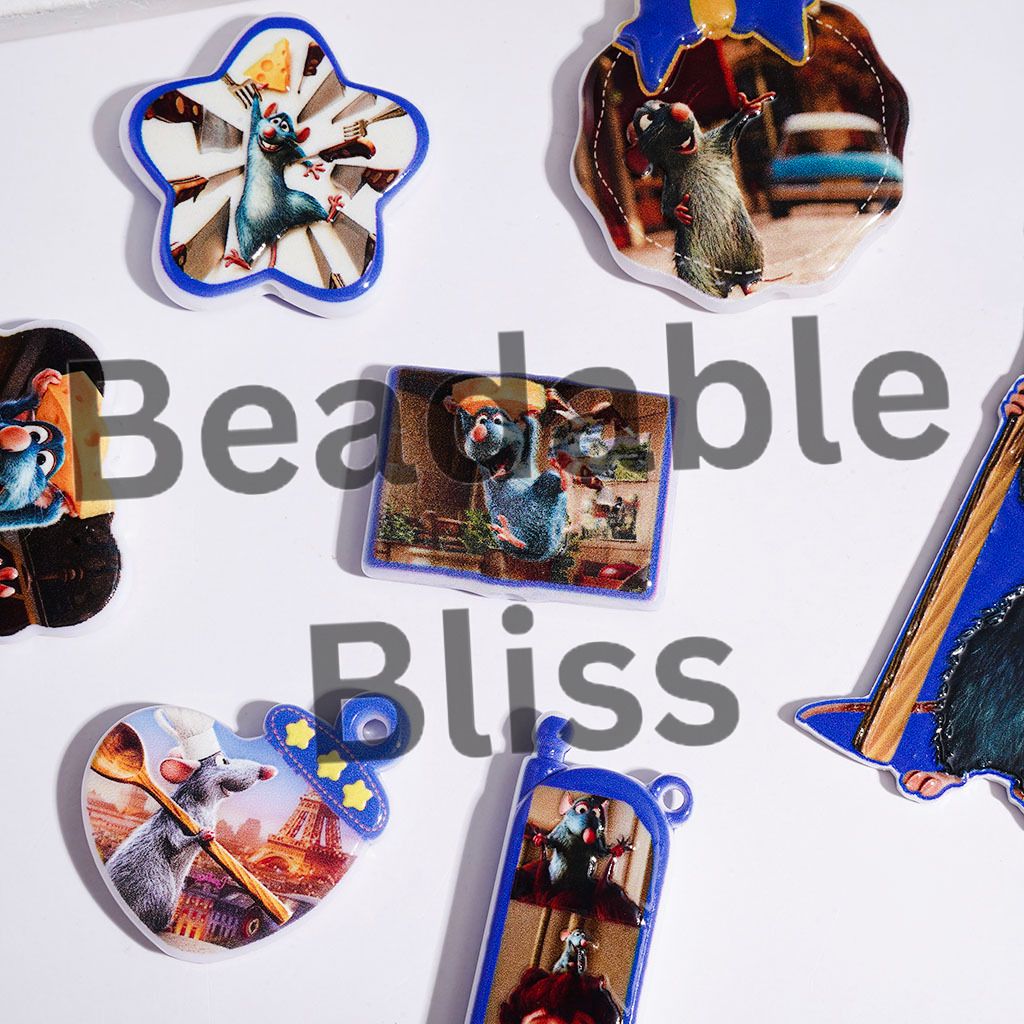 Acrylic Beads and Pendants Masterchef Mouse Character Series, Random Mix