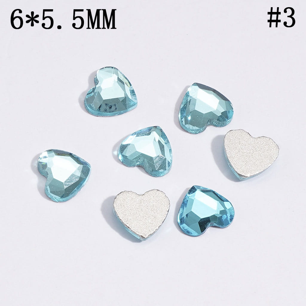 DIY Mini Heart Rhinestones for Beads, Jewelry Accessories, 6*5.5MM, Multi-Color