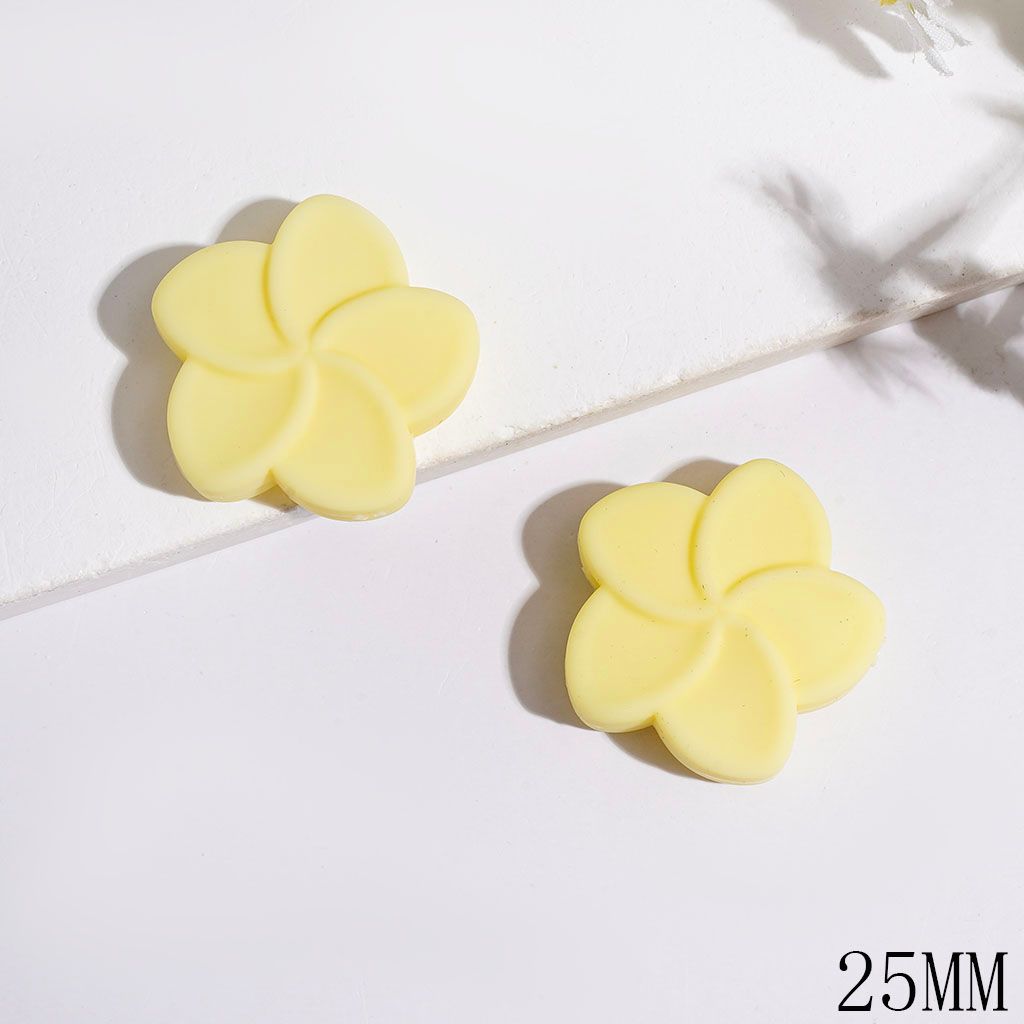 Silicone Focal Beads Five Petaled Flower Series, 25MM Assorted Colors