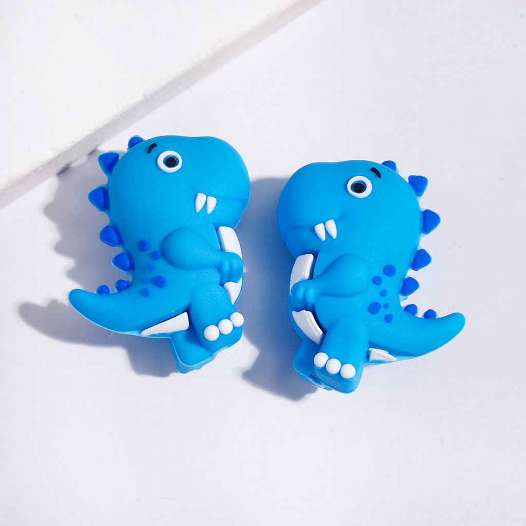 3D Cute Tyrannosaurus Silicone Focal Beads, 27*30MM, Multi-Color
