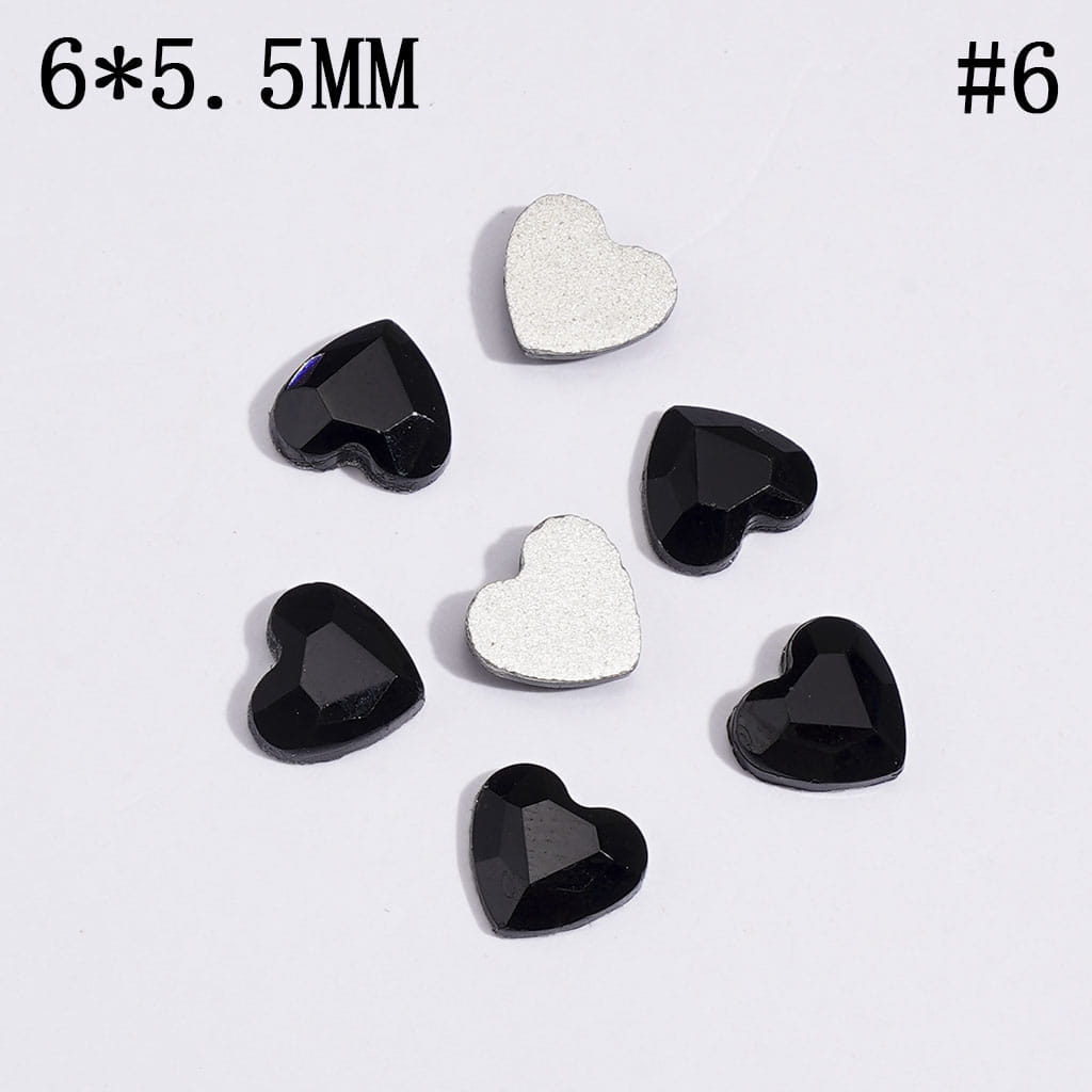 DIY Mini Heart Rhinestones for Beads, Jewelry Accessories, 6*5.5MM, Multi-Color