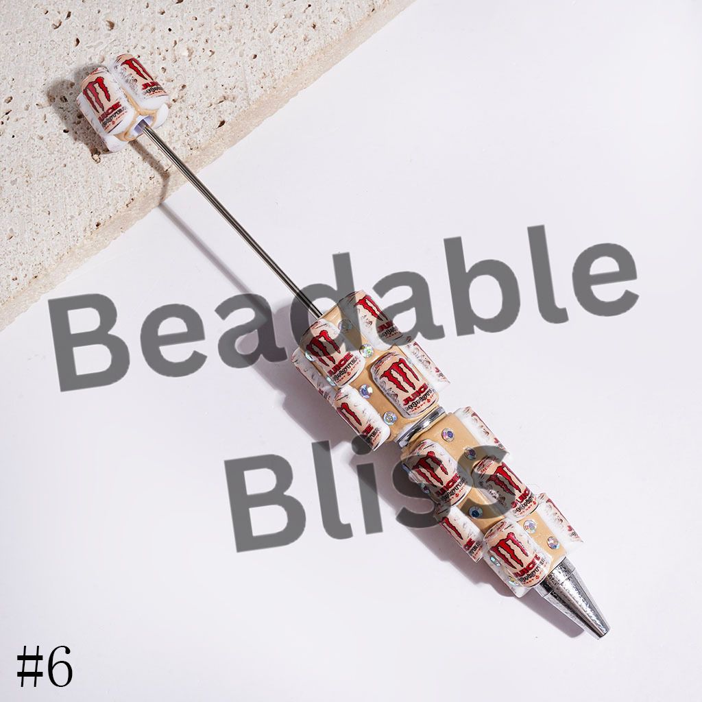 Beadable Clay Pens Magic Claw Soda Drink Bottle and AB Rhinestones, Multi-Color