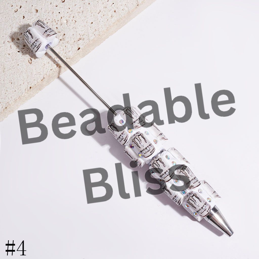 Beadable Clay Pens Magic Claw Soda Drink Bottle and AB Rhinestones, Multi-Color