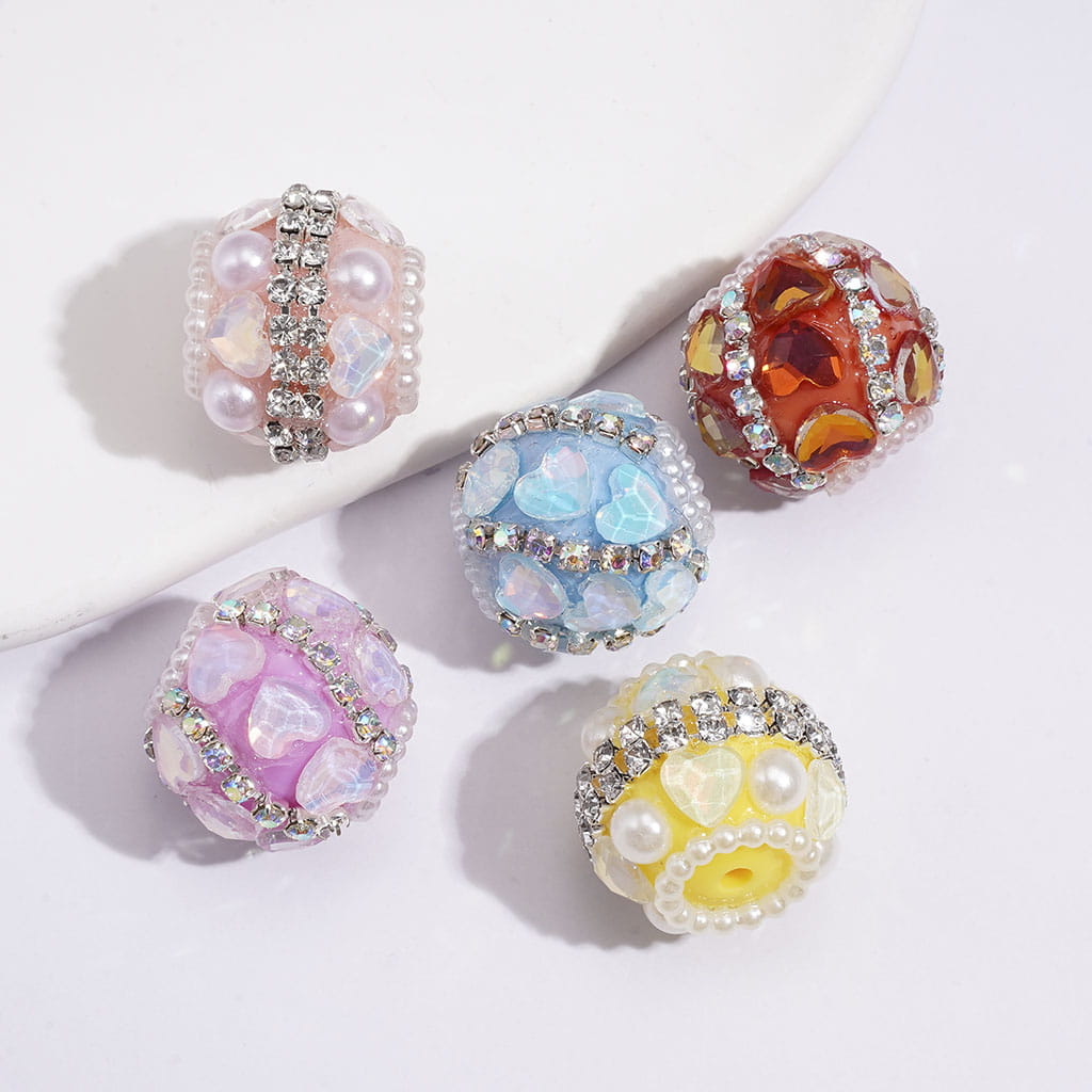 DIY Heart Rhinestones Charms for Jewelry Accessories Rhinestones Adding, 6*5.5MM Multi-Color