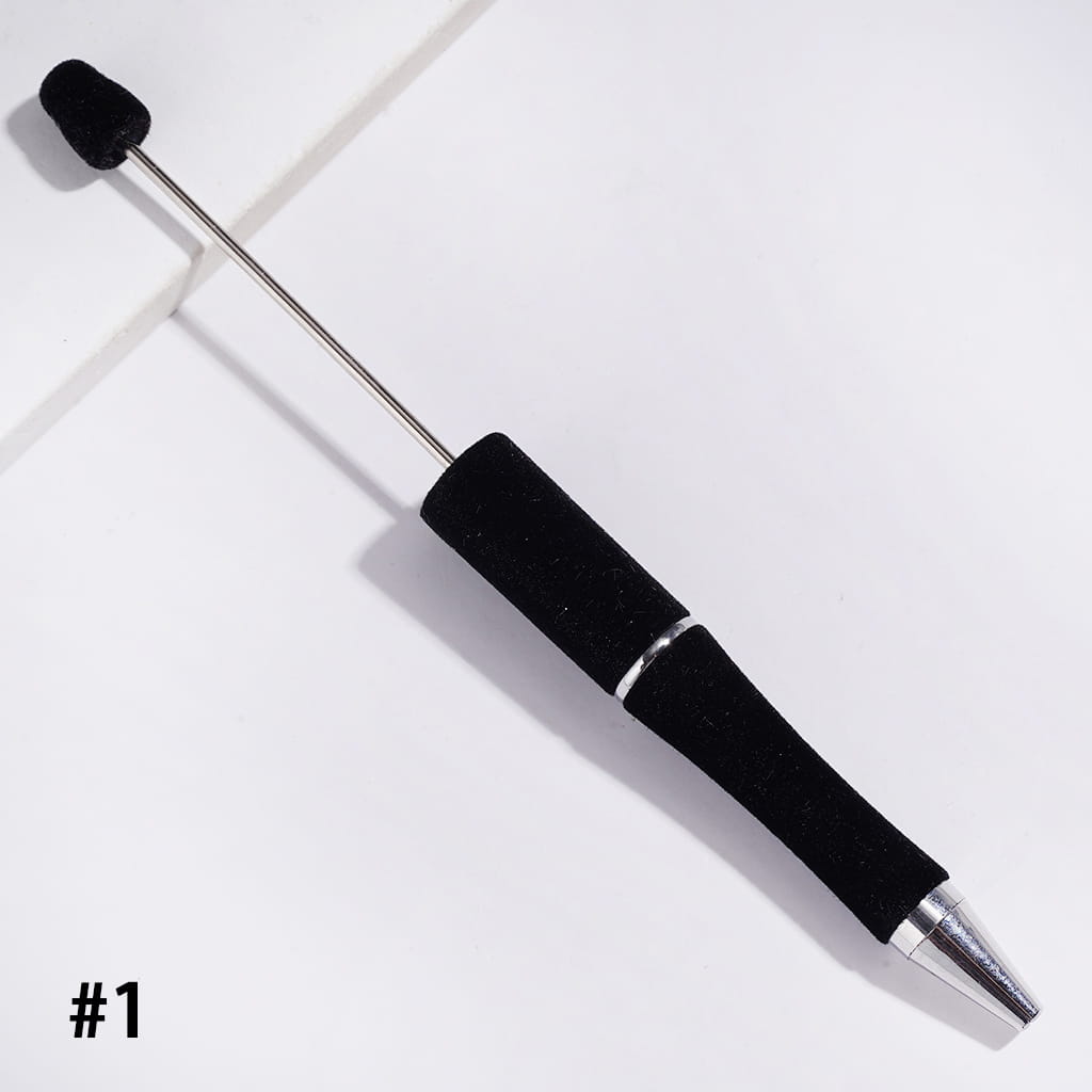 Velvet Touch Flocked Fluffy Handcrafted Beadable Pens, Multi-Color