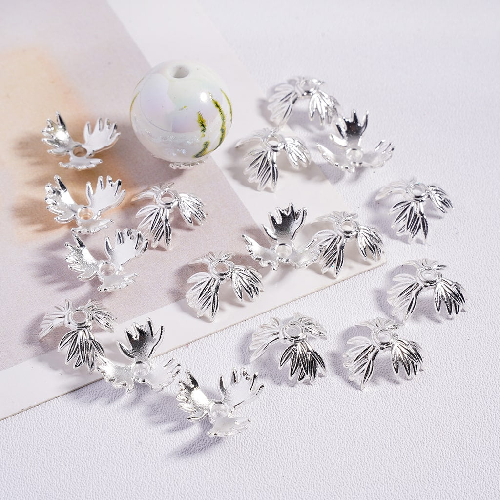Silver Metal Bead Cages with Three Wings, Alloy Bead Cap (They Don't Fit the Pens)