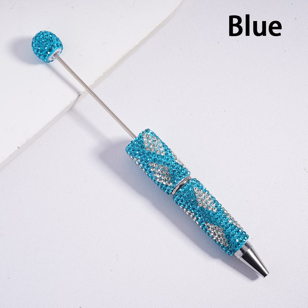 Blue decorative pen on a white background