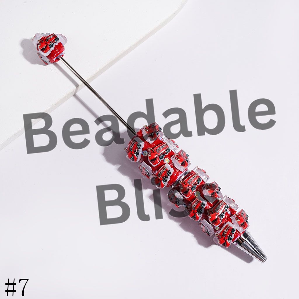 Beadable Clay Pens with Sports Car Plumber Character Series and AB Rhinestone, Multi-Color