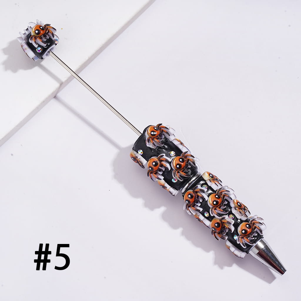 Beadable Clay Pen w Black Base Halloween Theme Series & Rhinestones, Assorted Style