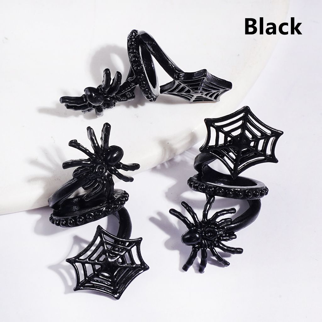 Trendy Twisted Spiral Alloy Beads with Spider and Web Jewelry Accessories, Multi-Color