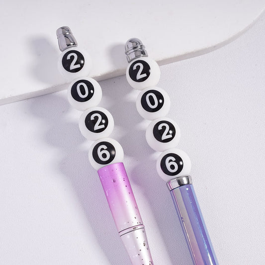 2025年を書くための数字 - シリコンプリントビーズ