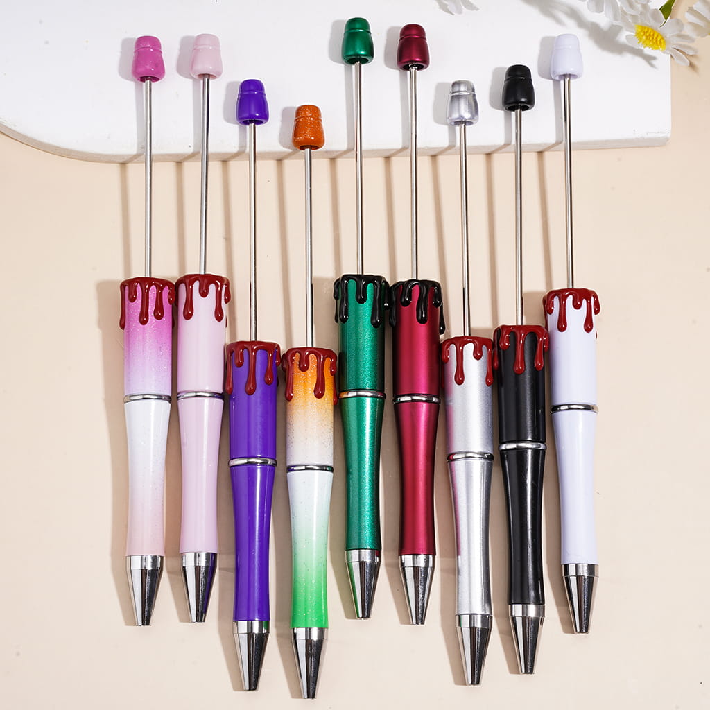 Halloween Series Red and Black Lifeline Hand-Painted Beadable Pens