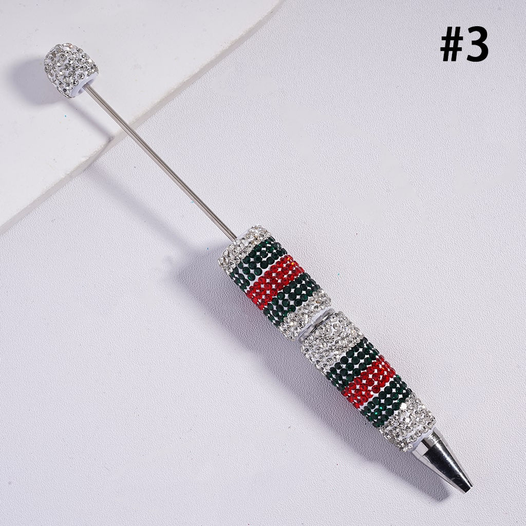Beadable Clay Pens with Dazzling Shiny Rhinestones Covered Entire the Pen, Multi-Color
