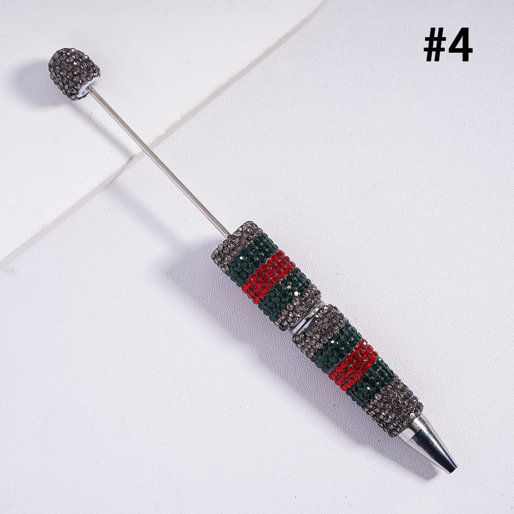 Beadable Clay Pens with Dazzling Shiny Rhinestones Covered Entire the Pen, Multi-Color