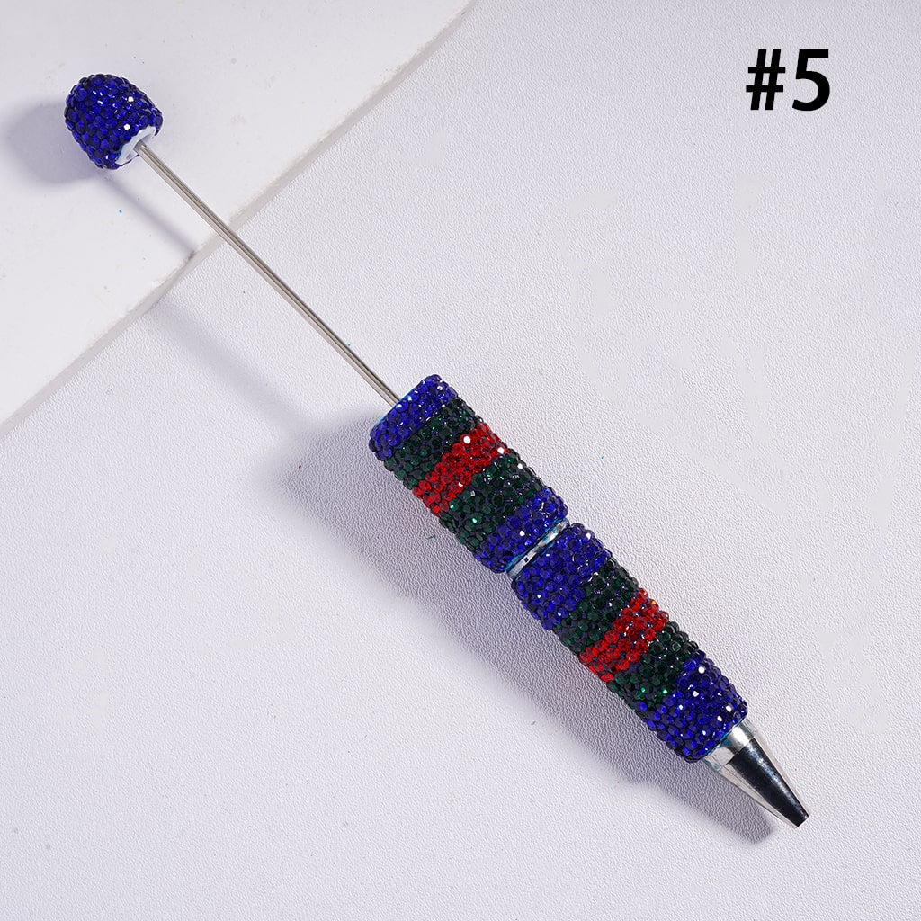 Beadable Clay Pens with Dazzling Shiny Rhinestones Covered Entire the Pen, Multi-Color
