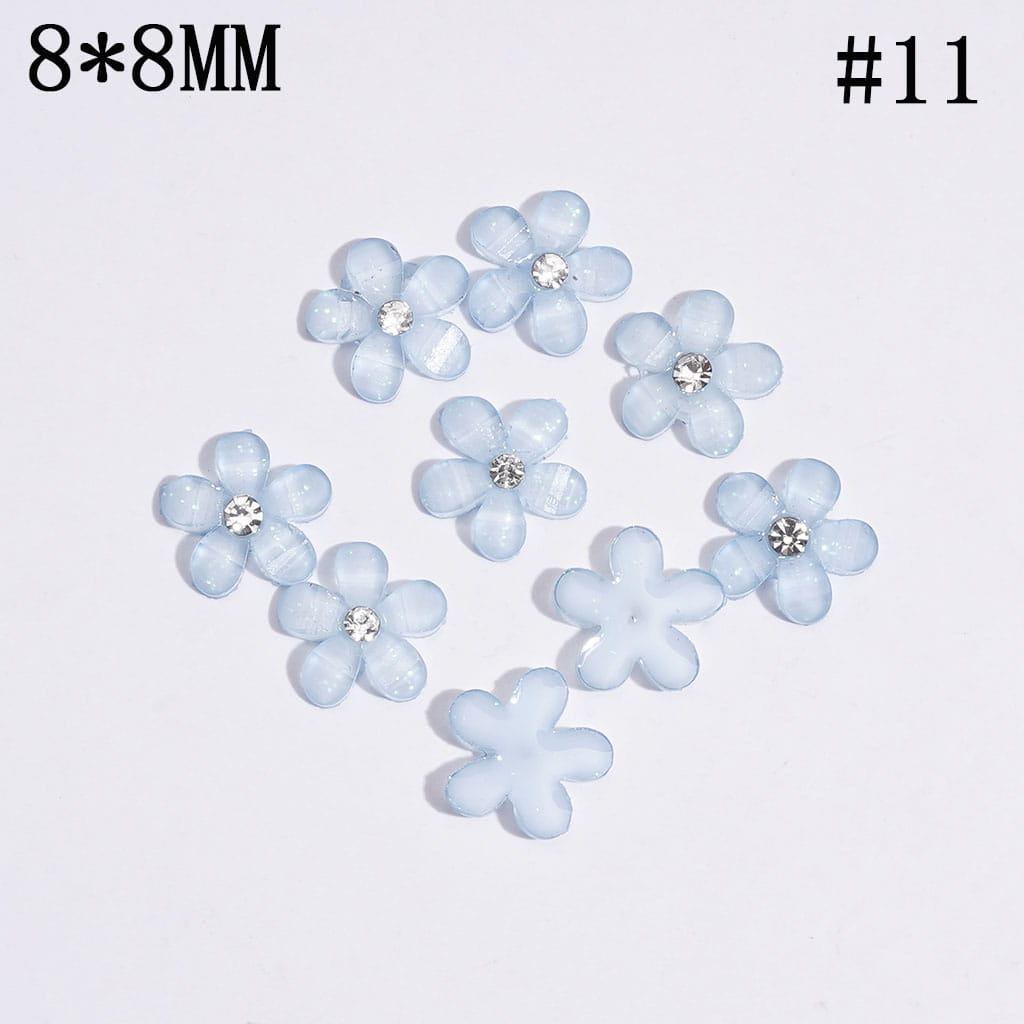Five-Petaled Flower with Clear Rhinestone and Glitter Can DIY For Flower Pen & Beads, Jewelry Accessories, Multi-Color (There will be Color Differences)