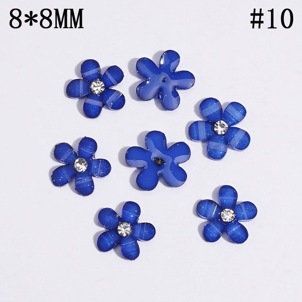 Five-Petaled Flower with Clear Rhinestone and Glitter Can DIY For Flower Pen & Beads, Jewelry Accessories, Multi-Color (There will be Color Differences)