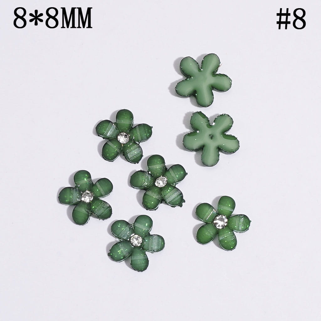 Five-Petaled Flower with Clear Rhinestone and Glitter Can DIY For Flower Pen & Beads, Jewelry Accessories, Multi-Color (There will be Color Differences)