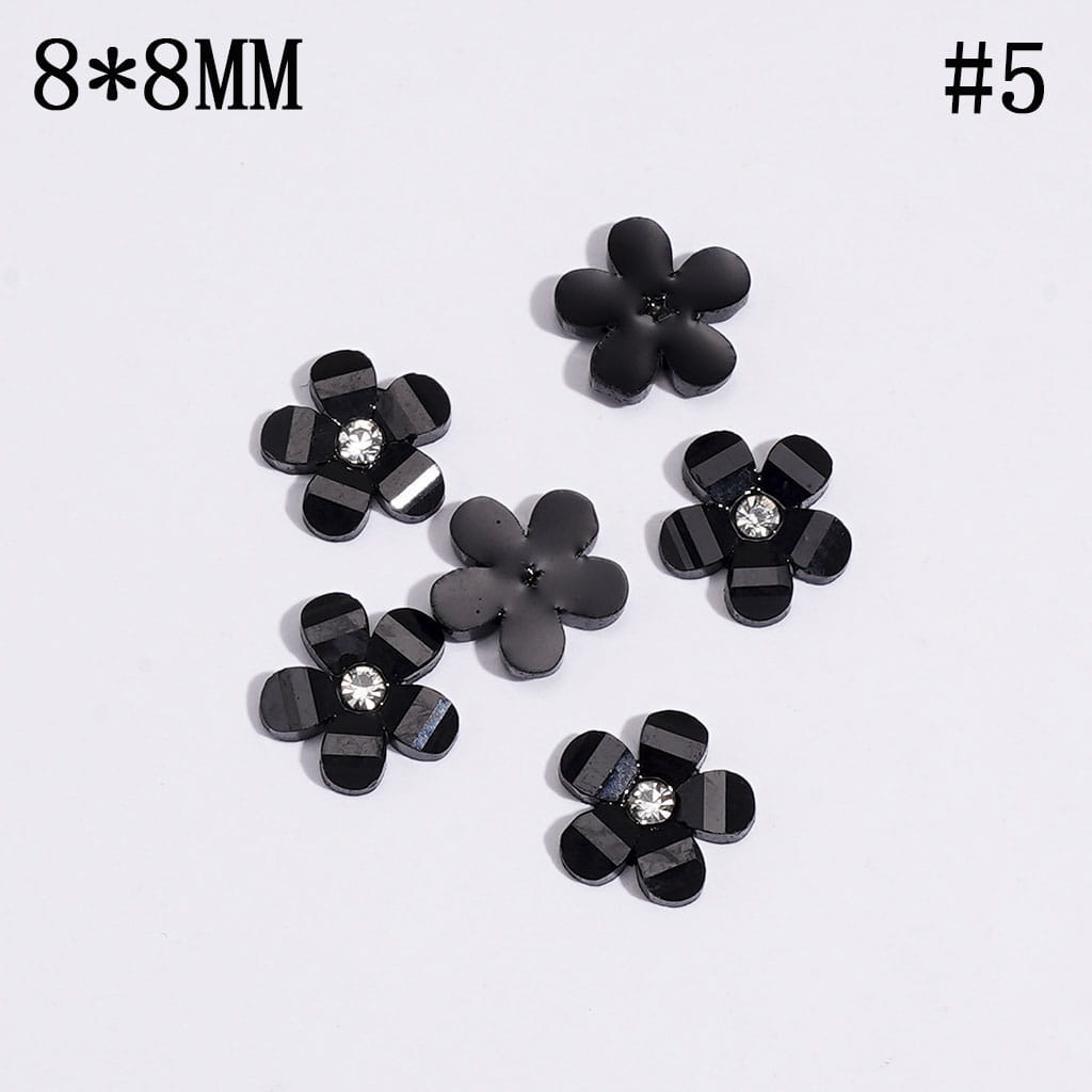 Five-Petaled Flower with Clear Rhinestone and Glitter Can DIY For Flower Pen & Beads, Jewelry Accessories, Multi-Color (There will be Color Differences)