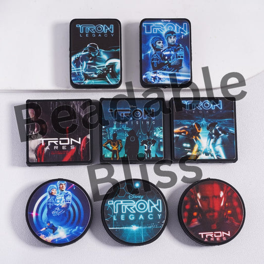 Silicone Focal Beads American Classic Virtual World Adventure, Various Shapes, Random Mix