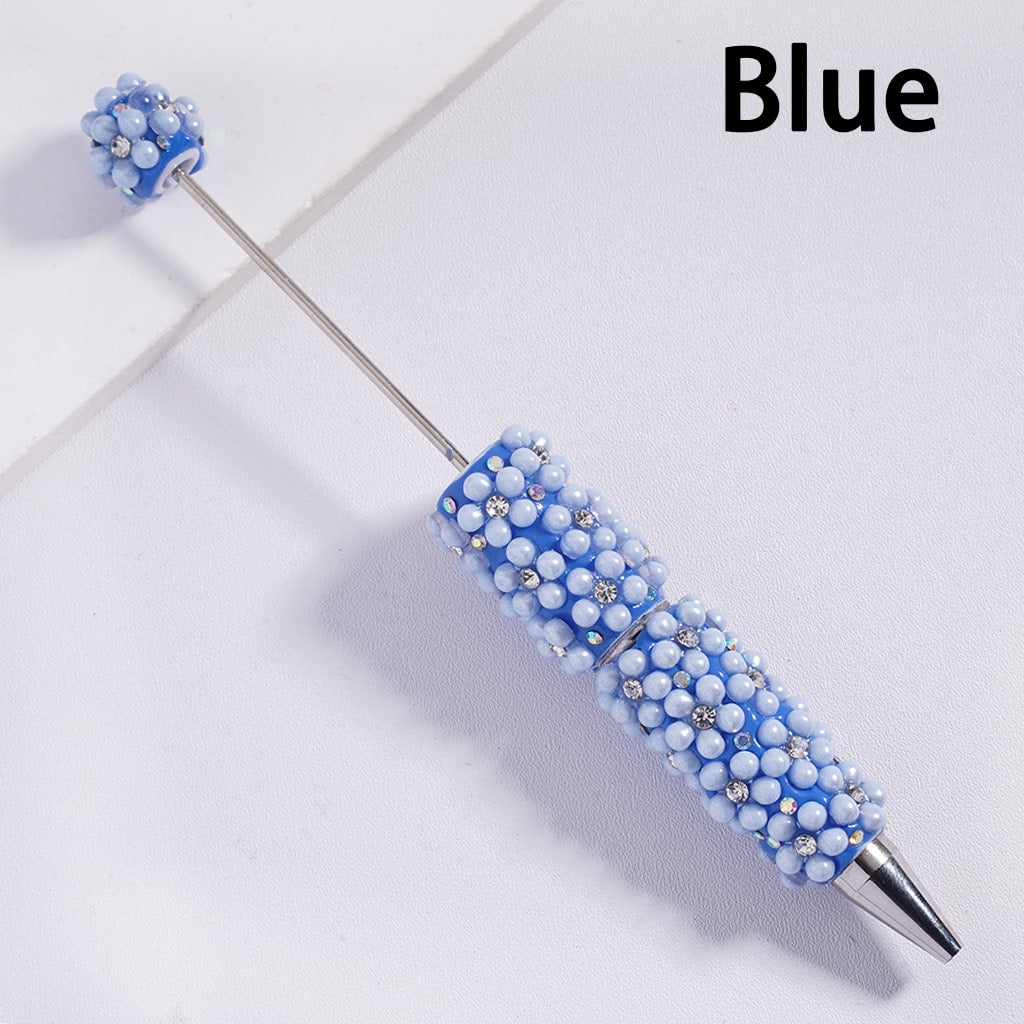 Beadable Clay Pens Clear Rhinestone and Pearls Compose Flower, with AB Rhinestone, Multi-Color