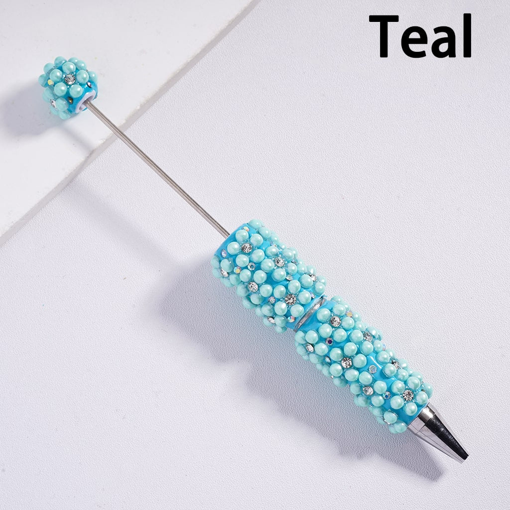 Beadable Clay Pens Clear Rhinestone and Pearls Compose Flower, with AB Rhinestone, Multi-Color