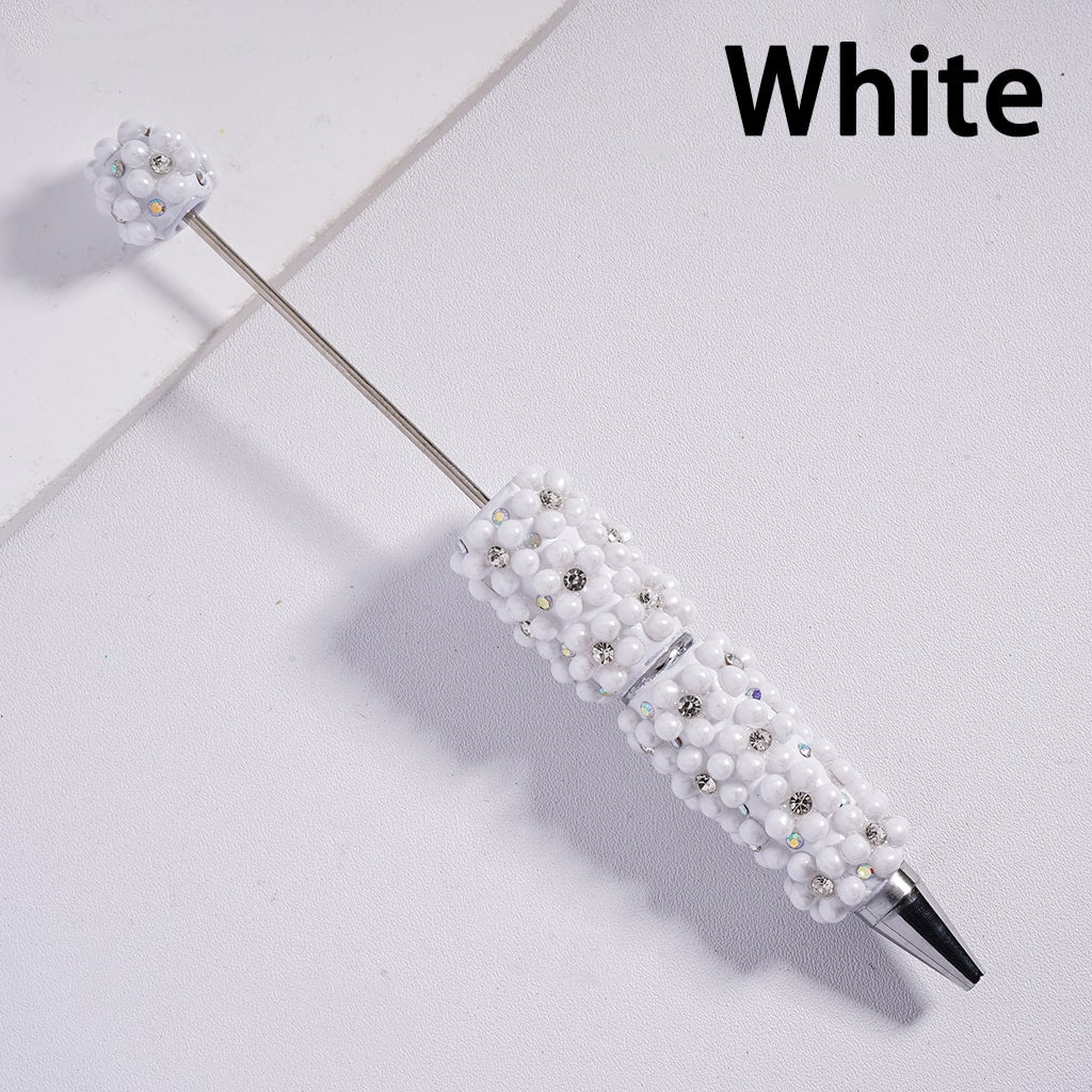 Beadable Clay Pens Clear Rhinestone and Pearls Compose Flower, with AB Rhinestone, Multi-Color